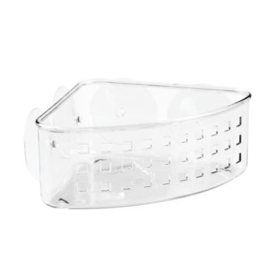 Plastic Suction Corner Shower Basket, Set of 2, Clear, Made in USA