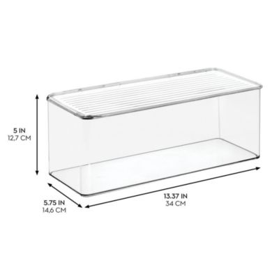 Stackable Hinged-Lid Storage Box - Clear