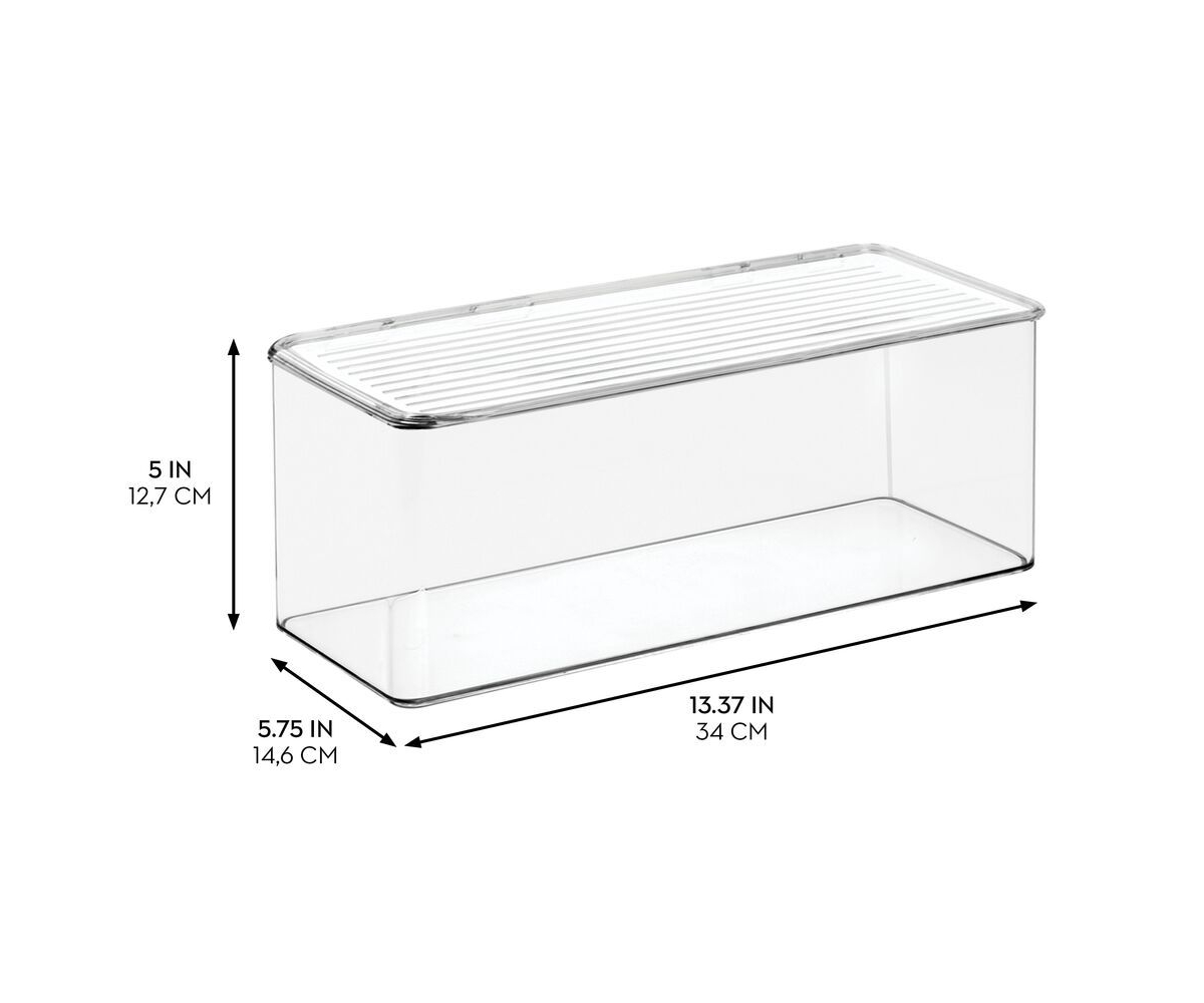 iDesign Stackable Hinged-Lid Storage Box - Clear