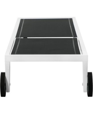 Nizuc Black Mesh Water Resistant Fabric Outdoor Patio Chaise Lounge Chair