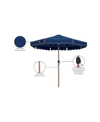 Amalfi Navy With Cream Piping Fabric Patio Umbrellas