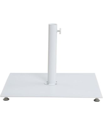 Fiji Black Fabric / Matte White Aluminum Patio Umbrella with Base Sets