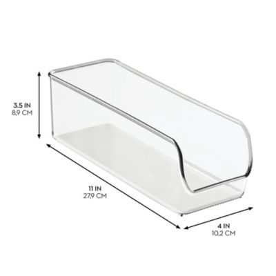Narrow Pantry Bin for Kitchen Storage - Set of 4 - Clear