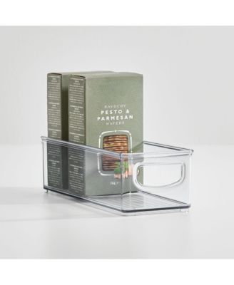 Fridge Storage Bin Set with Bottle Holder, Set of 8, Clear, Made in USA