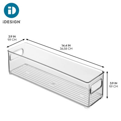 Set of 6 Plastic Stackable Fridge Bin with Handles
