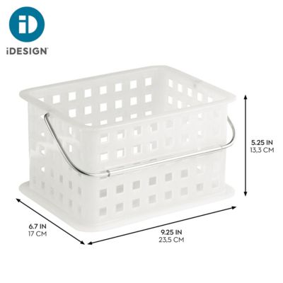 Medium StackableShower Caddy Basket, Set of 3, Frost, Made in USA