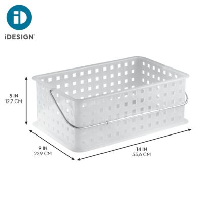 Medium Stackable Shower Basket, Set of 3, Clear/Frost, Made in USA