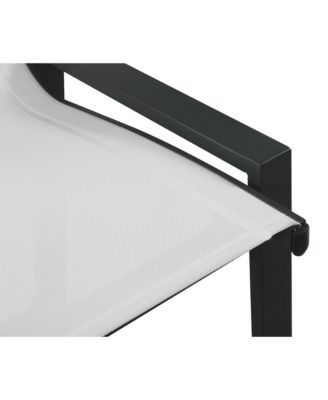 Nizuc White Mesh Water Resistant Fabric Outdoor Patio Barstool, Set of 2