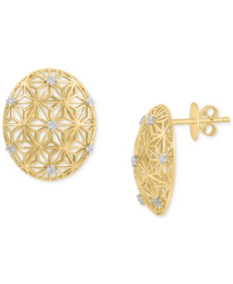 EFFY&reg; Diamond Lattice Openwork Stud Earrings (1/5 ct. t.w.) in 14k Gold