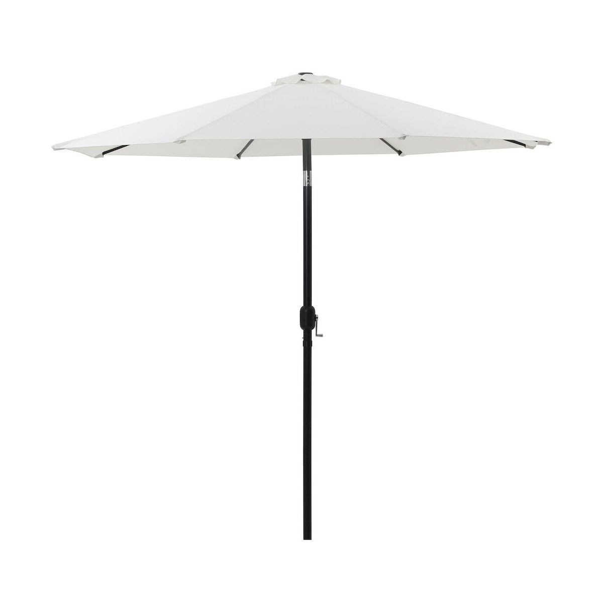 Meridian Furniture Fiji White Fabric / Matte Black Aluminum Patio Umbrella with Base Sets