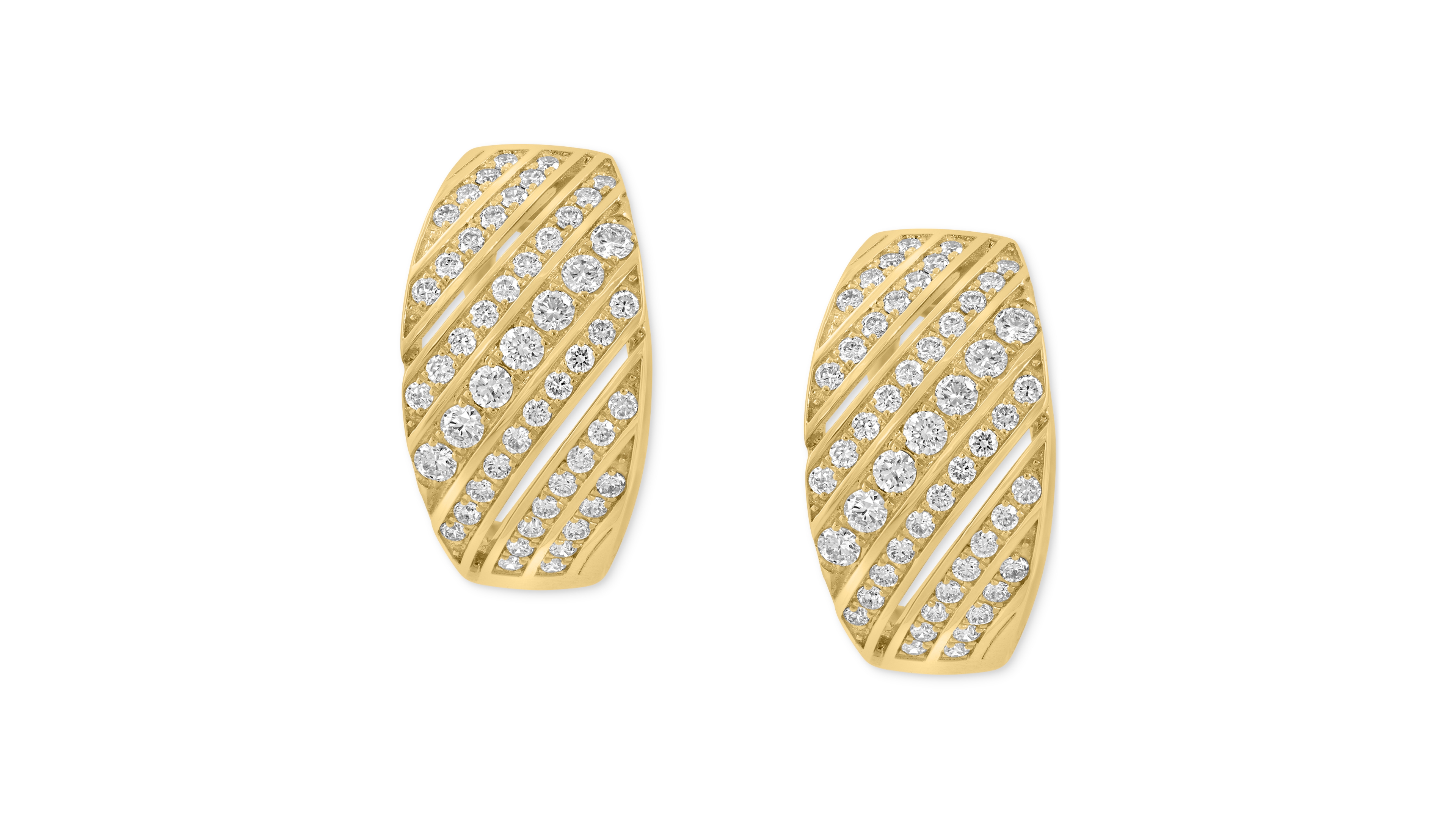 Effy Diamond Multirow Huggie Earrings (7/8 ct. t.w.) in 14k Yellow Gold