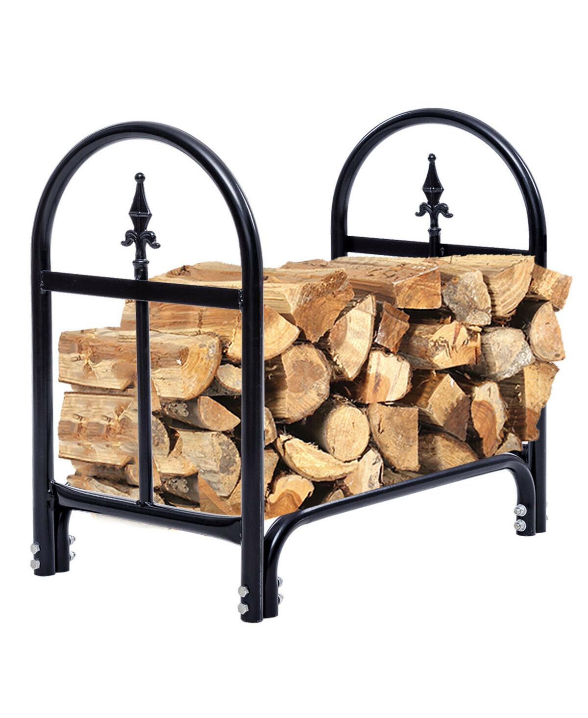 Akiudex 2 Feet Outdoor Heavy Duty Steel Firewood Storage Holder