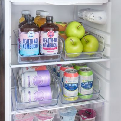 Pantry Organizer Bins for Cabinets or Fridge - Set of 4 - Clear