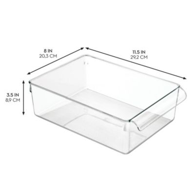 Fridge Storage Tray with Handle - Set of 2 - Clear