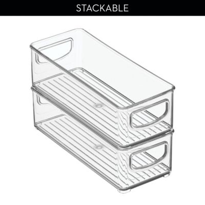 Set of 4 Plastic Stackable Pantry Bin with Handles