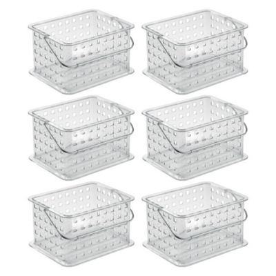 Small Stackable Shower Basket, Set of 6, Clear, Made in USA