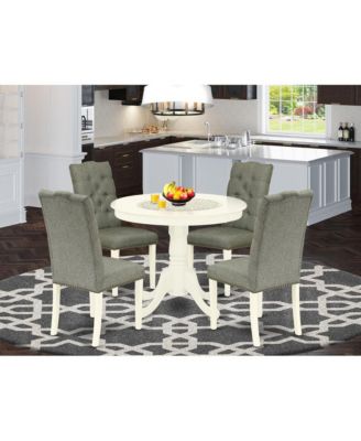 5 PC Rubber Wood stunning round kitchen Dining Room Set