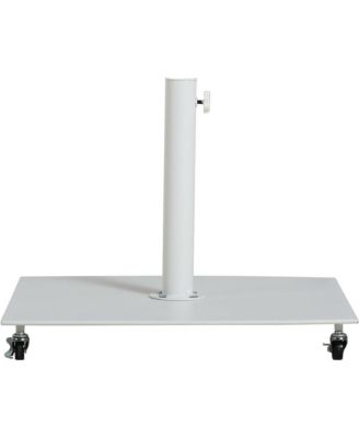 Fiji White Fabric / Matte White Aluminum Patio Umbrella with Base Sets