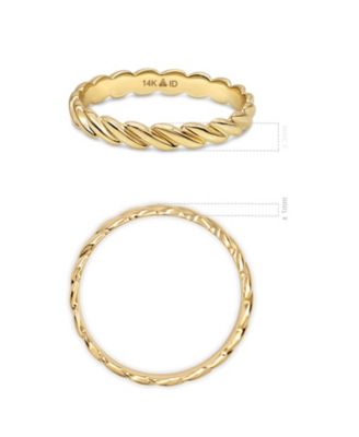 Twisted Rope Ring in 14K Gold, Size 6, approx. 1.9 grams