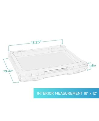 Set of 6 Thin Clear Stackable Portable Project Case Fits 10&amp;quot;x12&amp;quot; - Snap-Tight Closure, Ideal for Board Games, Crafts, and Office Supplies