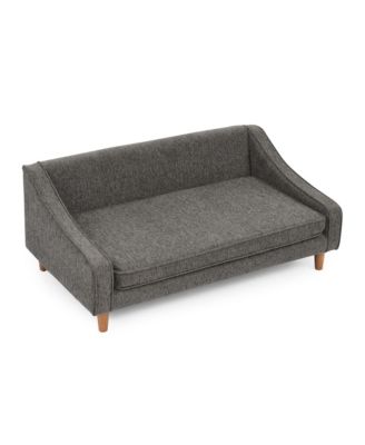 Gray Durable Elevated Dog Sofa Bed Pet Sofa with Modern Irregular Armrest Design Comfortable Soft Dog Sofa