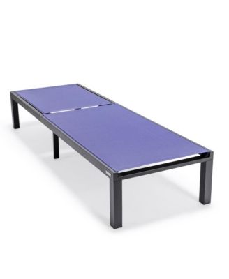 Marlin Patio Chaise Lounge Chair With Black Aluminum Frame, Set of 2