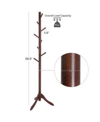 Space-Saving Solid Wood Coat Rack