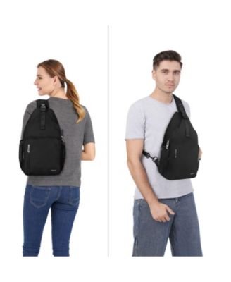 Sling Backpack with USB Charging Port - Crossbody Travel Hiking Daypack for Men/Women, Water-Resistant Chest Bag with Anti-Theft Design