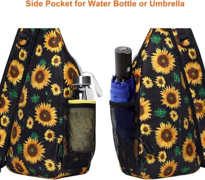 Sunflower Rope Sling Backpack - Lightweight Travel & Hiking Daypack | Water-Resistant Crossbody Chest Bag with Quick-Access Pocket