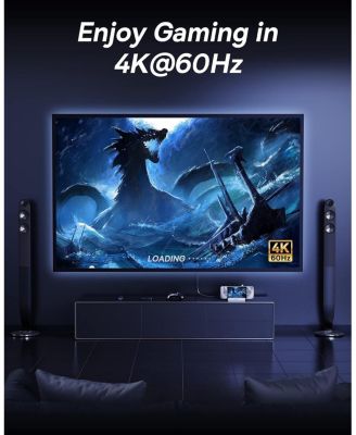 Steam Deck Dock, 6-in-1 Docking Station for Steam Deck/ROG Ally X/Legion Go with HDMI 2.0 4K60Hz, Gigabit Ethernet,100W PD and 3 USB-A Ports