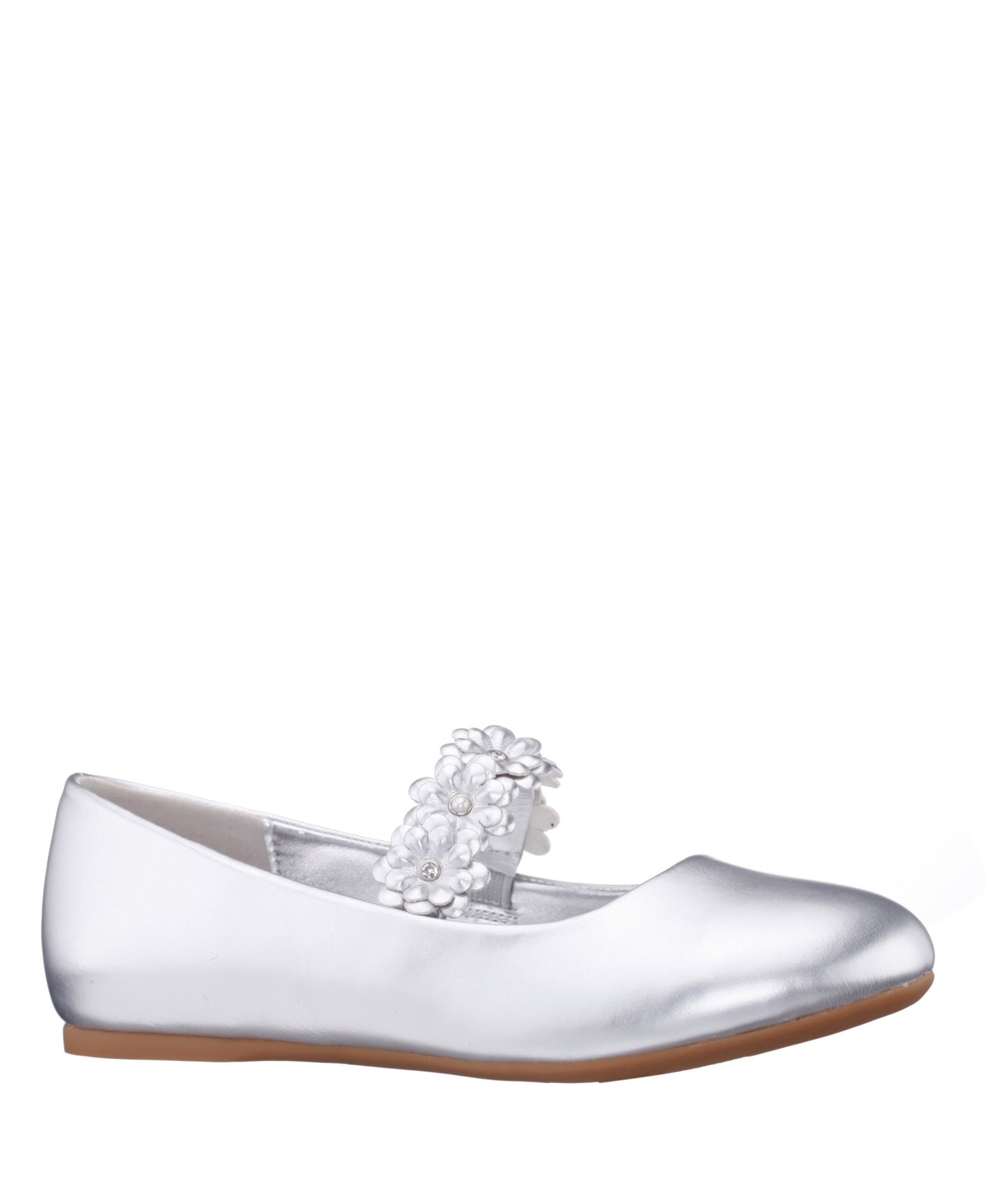 Обувь Nina Rozy Patent Ballet Dress Shoes для девочек, цвет: Серебряный — фото 1
