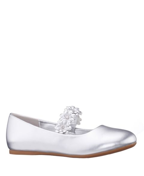 Обувь Nina Rozy Patent Ballet Dress Shoes для девочек, цвет: Серебряный