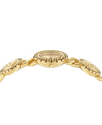 Women's Swiss La Greca Stud Icon Gold Ion Plated Link Bracelet Watch 28mm