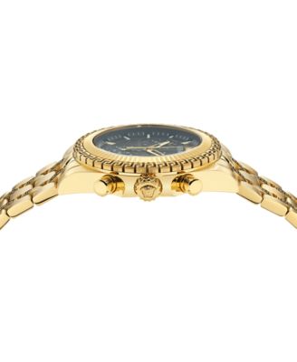 Men's Swiss Chronograph Fornax Gold Ion Plated Bracelet Watch 43mm