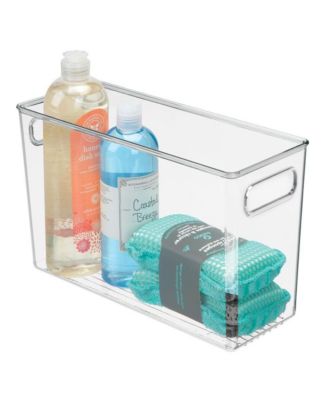 Plastic Storage Bin with Handles - Set of 4 - Clear - Made in USA