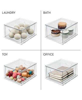 Stackable Storage Drawer for Pantry, Set of 2, Clear, Made in USA