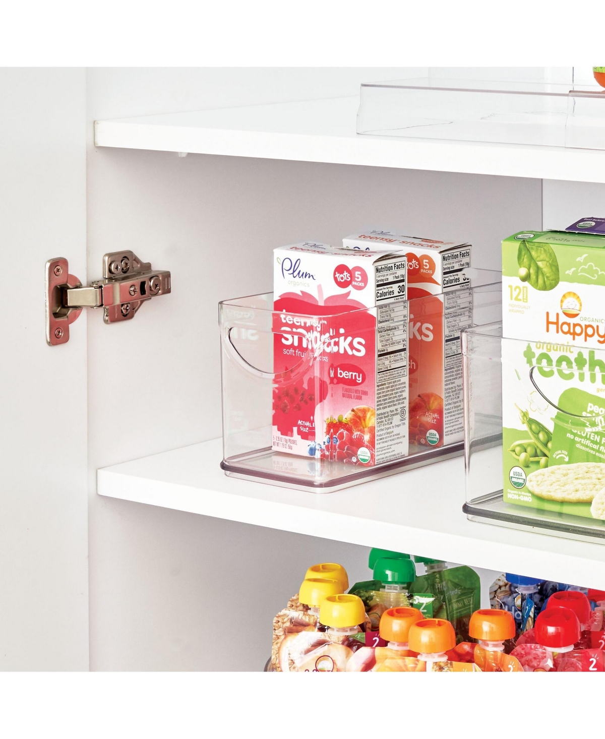 iDesign Stackable Pantry Storage Bin with Handles, Set of 2, Clear, Made in Usa