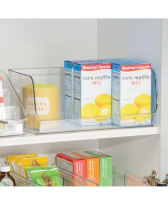 Wide Stackable Open-Front Storage Bins - Set of 3 - Clear - Made in USA