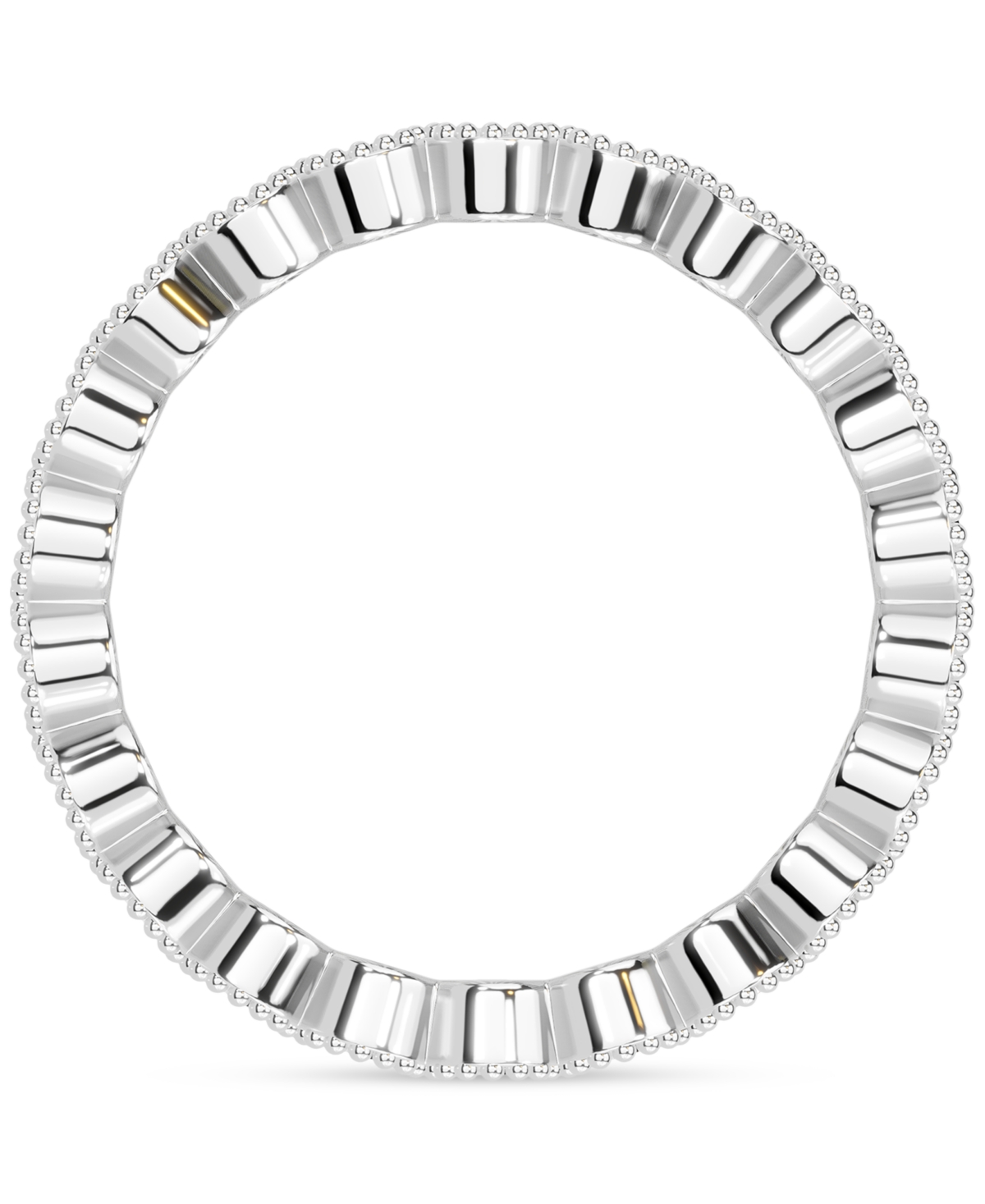 Macy's Diamond Milgrain Bead Frame Eternity Band (1 Ct. T.w.) In Platinum Or 14k Gold In Silver