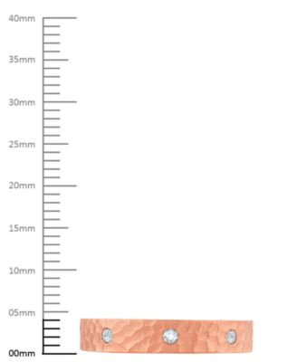 Diamond Studded Textured Band (1/4 ct. t.w.) in Platinum or 14k Gold