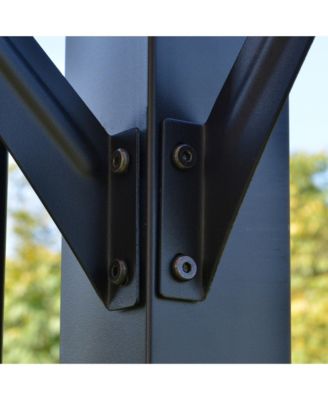 12' x 10' Outdoor Patio Gazebo Pergola with Retractable Canopy Roof