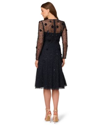 Petite Bead Velvet Midi Dress