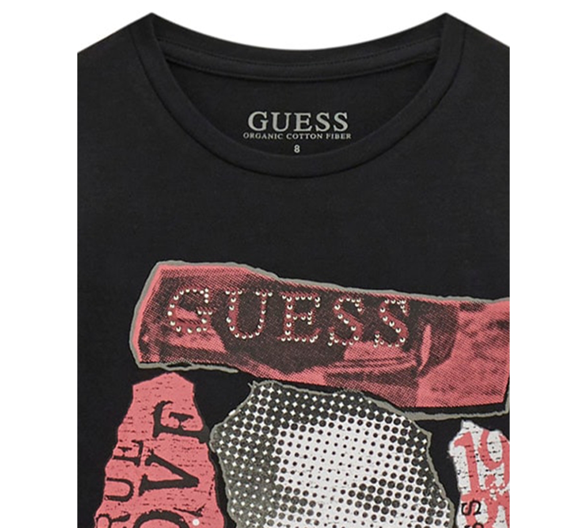 Guess Big Girls Long Sleeve Graphic T-shirt In Black