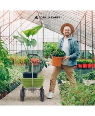 Heavy Duty Poly Yard Dump Cart, Lawn & Garden Wagon, 600 Lb, Green