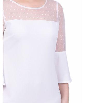 Petite Illusion Neck Scuba Dress