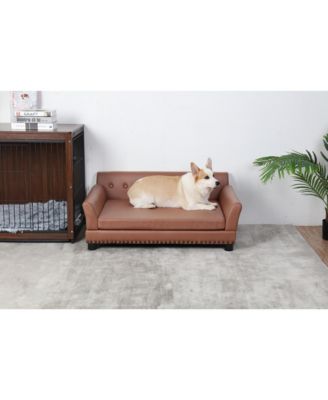 XL Large Sized Dog Sofa Couch Raised Calming Dog Bed Leather Lounger Waterproof