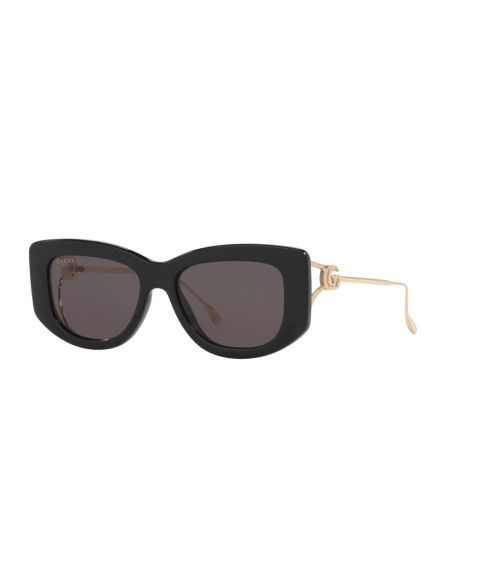 Женские солнцезащитные очки Gucci Rectangle Sunglasses, GG1566S GC002272, цвет: Чёрный
