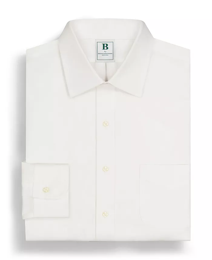 Men's Regular Fit Non-Iron Spread Collar Solid Pinpoint Dress Shirt - thumbnail 10