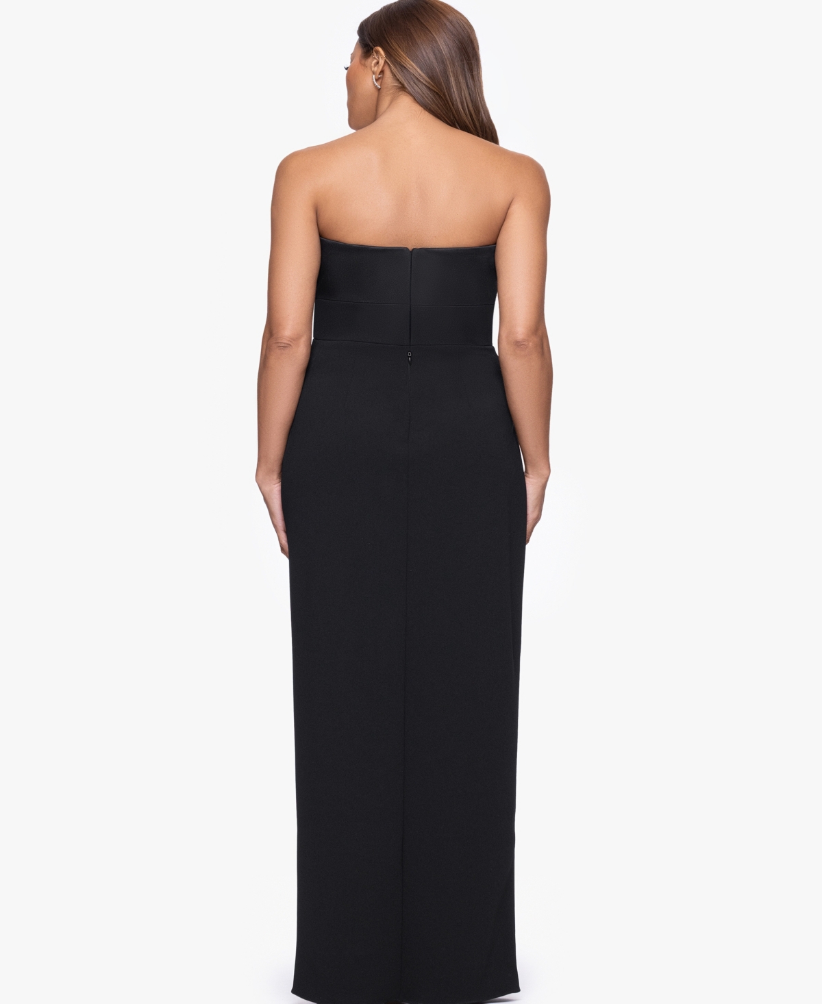 Xscape Women's Strapless Satin Dress In Black