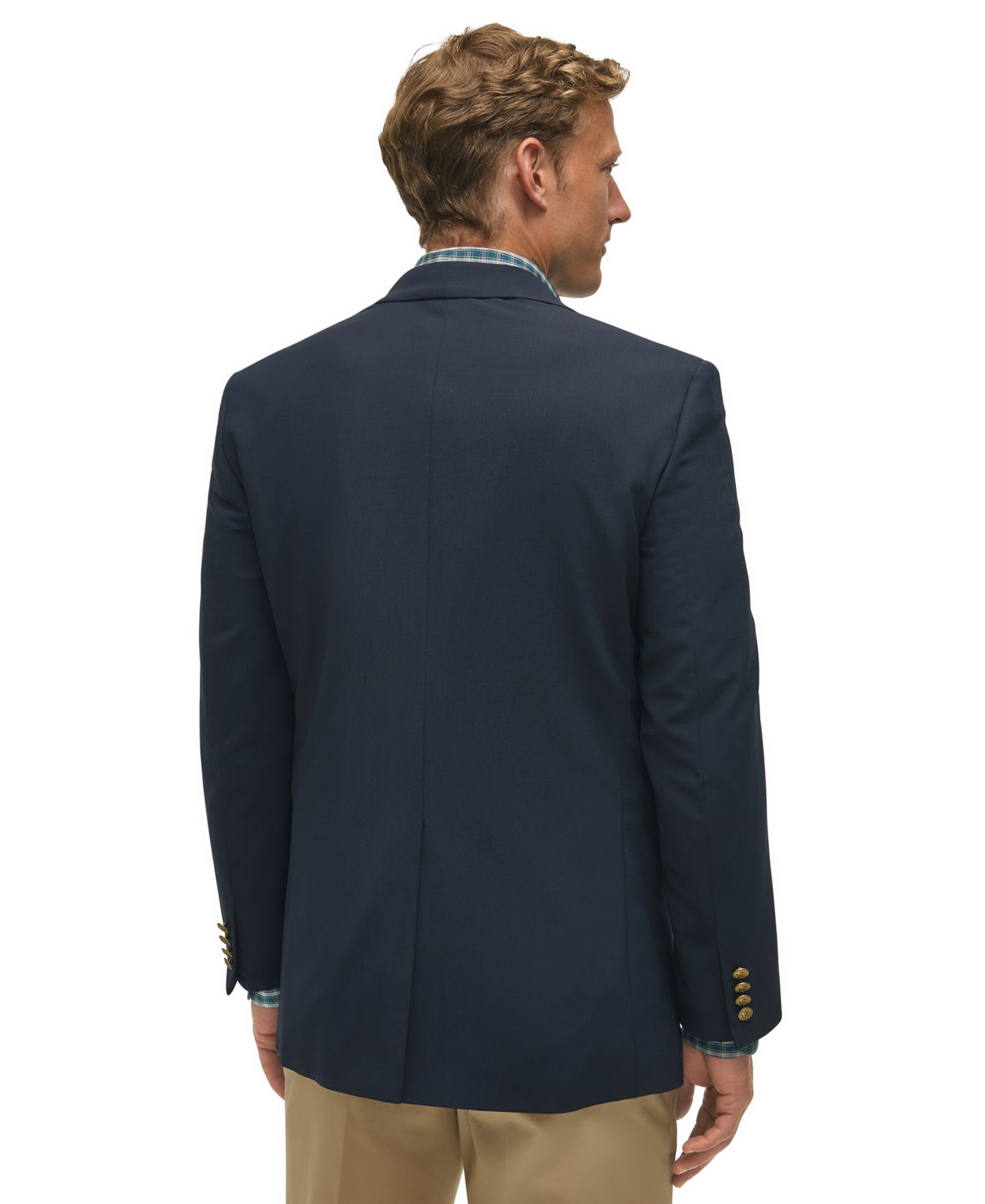 Мужские пиджаки B By Brooks Brothers Classic-Fit Navy Stretch Wool Blend Blazer, цвет: Тёмно-синий — фото 2